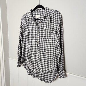 Anthropologie Black and White Checkered Button Down Shirt